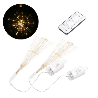 

2Pcs Fireworks Light 150 LEDs Christmas String Lights with Remote Control Decorative Hanging Starburst Lamp for Indoor Outdoor Hom