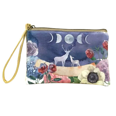 

New Women Cartoon Square Cute Elephant Elk Whale Printed Animals Handbag Coin Purse Phone Bag