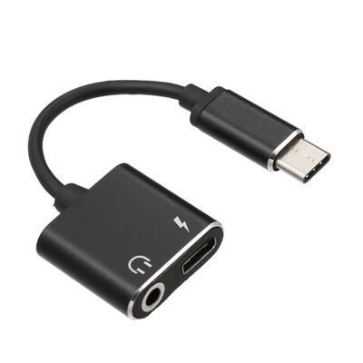 

2 to 1 Type-C to 35mm AUX Adapter Headphone Charger Adapter for Samsung Huawei Xiaomi LG Plug & Play