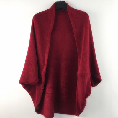 

Womens Oversized Batwing Sleeve Knitted Sweater Loose Cardigan Outwear Coat