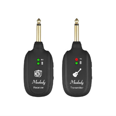 

Muslady UHF Guitar Wireless System Transmitter Receiver Built-in Rechargeable Lithium Battery Max 50M Transmission Range for Elec