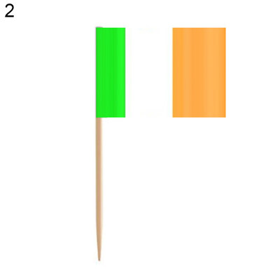 

100Pcs Irish Flag Clover Print Cupcake Topper Food Toothpicks Party Decoration