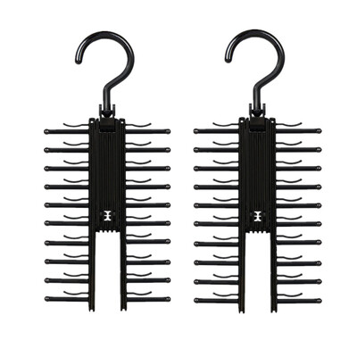 

Siaonvr 2Pcs Cross X Hangers Tie Belt Rack Organizer Hanger Non-Slip Clips Holder Black
