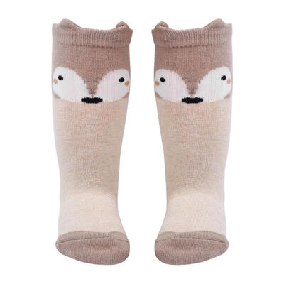 

Cute 2-4Y Kids Boys Girls Cartoon Fox Knee Socks Cotton Hit Color Socks