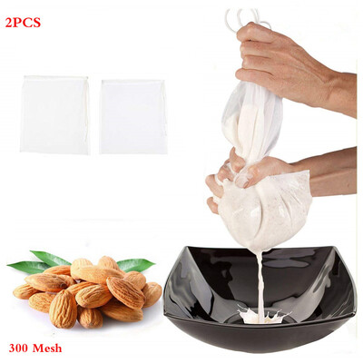 

Toponeto 2 Pcs Nut Milk Bag Fine Mesh Nylon Cheesecloth Cold Brew Coffee Filter 300 Mesh