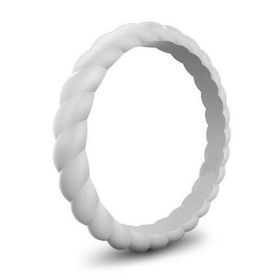 

1Pc Silicone Wedding Ring For Women Thin Braided Rubber Wedding Bands For Men Women Sports Active Fitness Riding Climbing Work