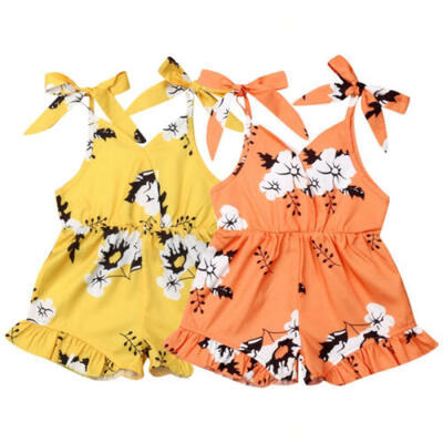 

US Kids Baby Girl Jumpsuit Sleeveless Floral Romper Bodysuit Outfit Clothes