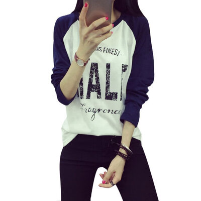

T shirt For Women Korean Style Letters Print T-shirt Loose Long Sleeved T-shirt Women Tops