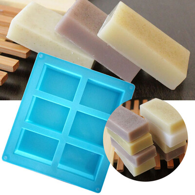 

Siaonvr 6-Cavity Rectangle Soap Mold Silicone Craft DIY Making Homemade Cake Mould