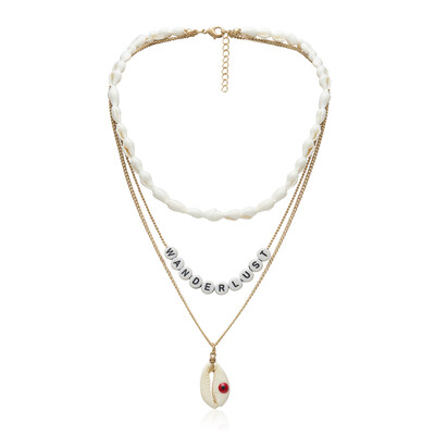 

Unique Design Stone Choker Handmade Trendy Evil eye Puka Shell Beaded Necklace for Women Chic Girl Jewelry Dropshipping