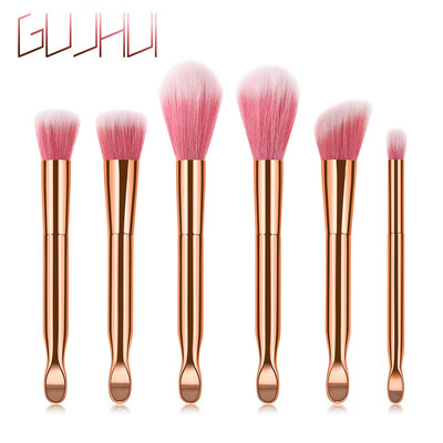 

〖Follure〗6PCS Gold Plastic Cosmetic Makeup Brush Foundation Powder Eyeshadow Brush