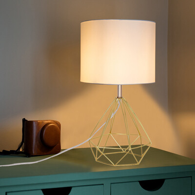 

Siaonvr Modern Style Golden Hollowed Out Base Living Room Bedroom Beside Table Lamp