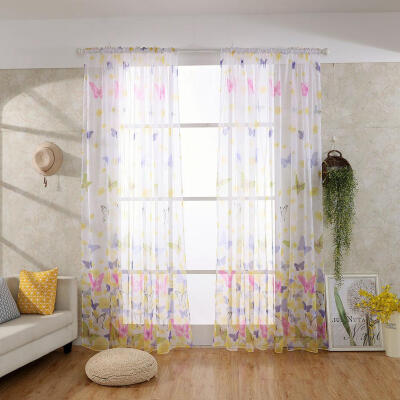 

Butterfly Printed Shading Window Curtain Blinds Drapes Screen Home Purdah