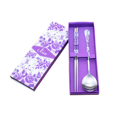 

2Pcs Portable Metal Tableware Outdoor Picnic Camping Cutlery Chopsticks Spoon