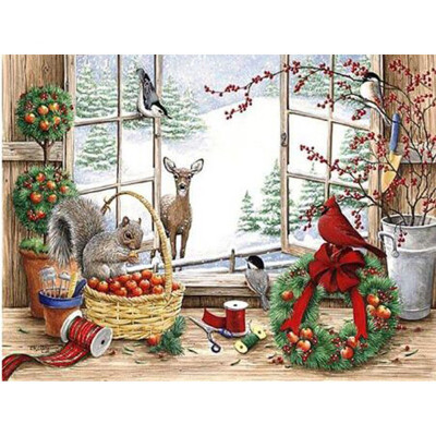 

Diamond Embroidery Scenery Winter Diamond Mosaic Landscape Cross Stitch Diamond Painting Full Square Drill Animal Picture