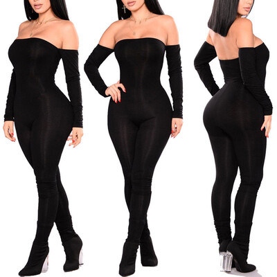 

Women Ladies Off Shoulder Clubwear Playsuit Bodysuit Jumpsuit Romper Trousers