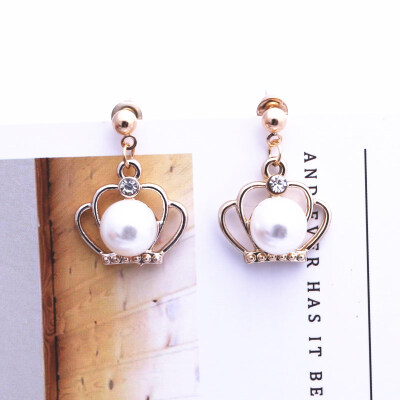 

EK314 New Design Metal Gold Color Circle Cross Heart Geometric Irregular Natural Imitation Pearl Drop Earrings for Women Jewelry