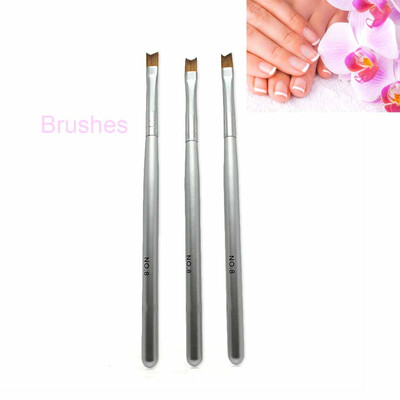 

Toponeto Women Gel Nail Brush Wood Handle Nylon Hair Brushes For French Nail