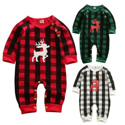 

US My First Christmas Infant Baby Boy Girl Romper Tops Pants Kids Outfit Clothes