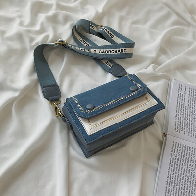 

Qiao Bani 2019 new Korean chic fashion early autumn matte hit color ribbon small square bag shoulder diagonal female bag