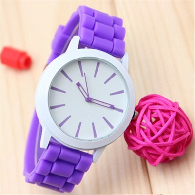 

Geneva watch ice cream candy color silicone belt simple hollow pointer male&female students couple quartz watch