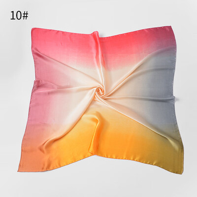 

Female Korean version of the wild literary scarf gradient stitching color retro stewardess professional business small scarf square towel wholesale