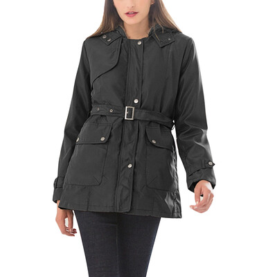 

Womens winter hooded jacket with long coat