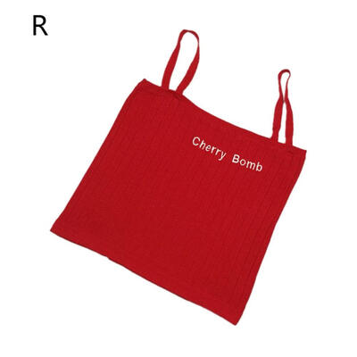 

Women Summer Slim Fit Sexy Casual Letter Printed Solid Color Sleeveless Personality Camisoles