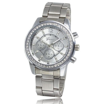 

Womens Watches Fashion Geneva Brand Roman Numeral Diamond Mirror Womens Watch Montre Femme Acier Inoxydable Horloge Dames