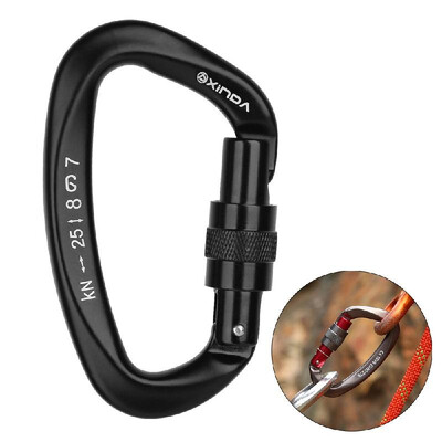 

25KN Screw Locking Gate Carabiner Heavy Duty D-ring Carabiner Twist Locking Buckle Climbing Rappelling Canyoning Hammock Locking C