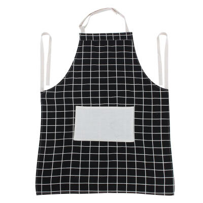 

Greensen Home Japanese Pure Cotton Cute Lace Side Double Pocket Apron Black Plaid Lace Apron Cute Apron