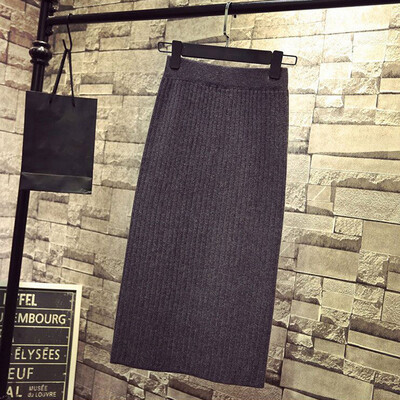 

Womens Elastic Waist Solid Slim Fit Skirt Office Business Work Pencil Bottoms