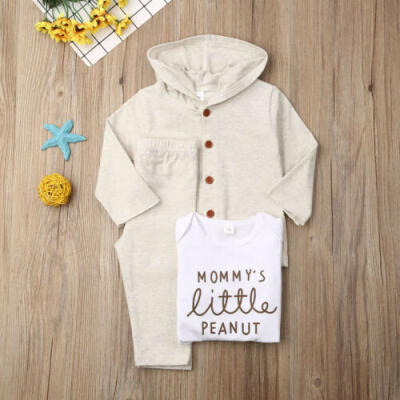 

US Toddler Baby Boy Hooded Top Bodysuit Pants Autumn Winter Cotton Clothes 0-18M