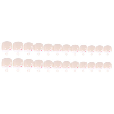 

24Pcs False Toenail Tips Set French Full Cover Fake Toe Nail Tips for DIY Manicure