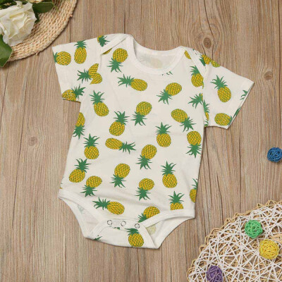 

Infant Kids Baby Girl Boy Pineapple Cotton Leopard Romper Jumpsuit Clothes 70