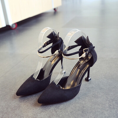 

Sexy work shoes sandals 2019 new spring fresh high heels women with black Internet celebrity small size shoes