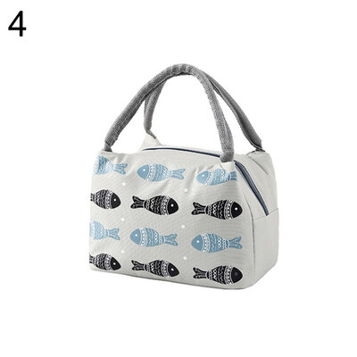 

Fish Design Thermal Insulated Box Tote Food Pouch Lunch Picnic Bento Handle Bag