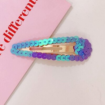 

Japanese Girls Water Drop Hair Clips Reflective Rainbow Glitter Sequins Hairpins Candy Color Side Bangs Party Snap Barrettes