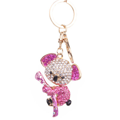 

Korean version of the cartoon koala alloy diamond keychain ladies car bag pendant creative small gifts