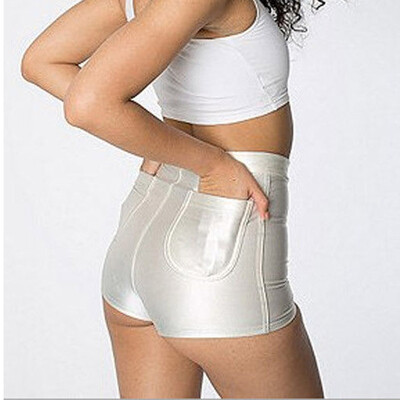 

WOMENSLADIES HIGH WAISTED AMERICAN SHINY DISCO STYLE SHORTSHOT PANTS