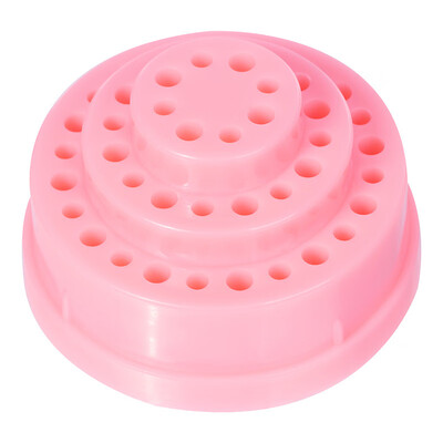 

Toponeto 48Hole Pink Organizer Manicure Box Displayer Nail Drill Bit Holder Stand