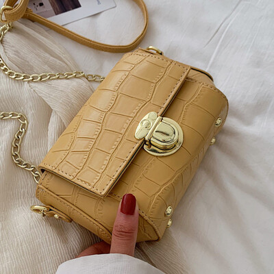 

Small bag ladies 2019 new fashion ladies shoulder bag Korean version of stone girl chain messenger bag