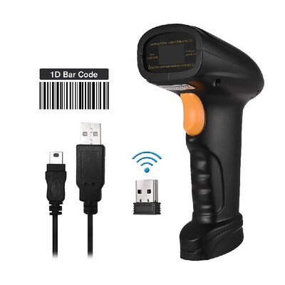 

Aibecy 2-in-1 24G Wireless Barcode Scanner & USB Wired Barcode Scanner Handheld 1D Bar Code Scanner Reader Storage up to 120000