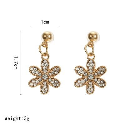 

Gold color Flower Earrings Crystal moon Stud Earrings For Women Statement Jewelry Wholesale