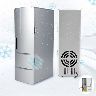 

Drink Cooler WarmerCompact Mini USB Fridge Freezer Cans Drink Beer Cooler Warmer Travel Car Office UseCooler Warmer Fridge