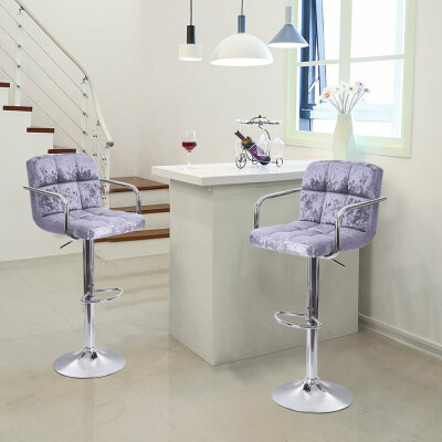 

Gobestart Set Of 2 Flannel Adjustable Bar Stools Counter Height Swivel Stool By Leopard