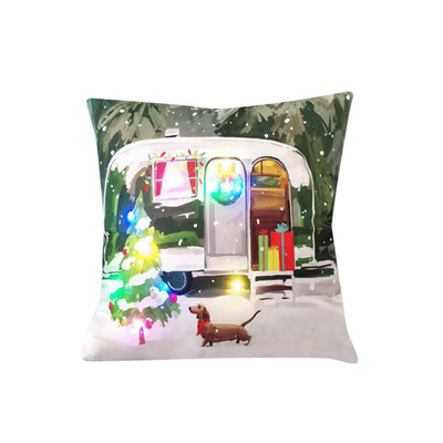 

Tailored The New Color Lights Christmas Pillow LED Lights Pillow Creative Printing Linen