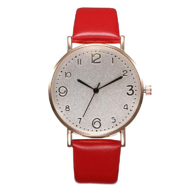 

Lady Fashion Simple Quartz Watch Student Casual Leather Band Alloy Case Wrist Watch