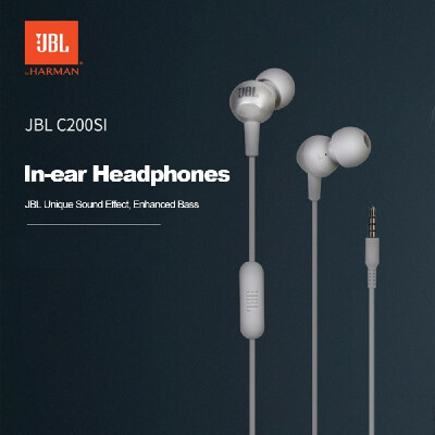 

JBL C200SI In-ear Headphones 35mm Wired Stereo Music Headset Sports Earphone In-line Control with Mic Smart Phone Gaming Earbuds