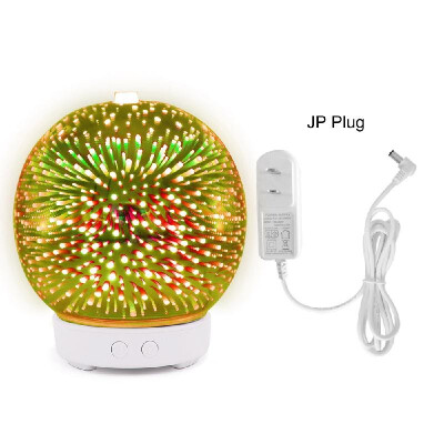 

3D Glass Aromatherapy Humidifier Essential Oil Diffuser Mute Mist Maker Waterless Auto Shut-off with 7 Color LED Lights White Base